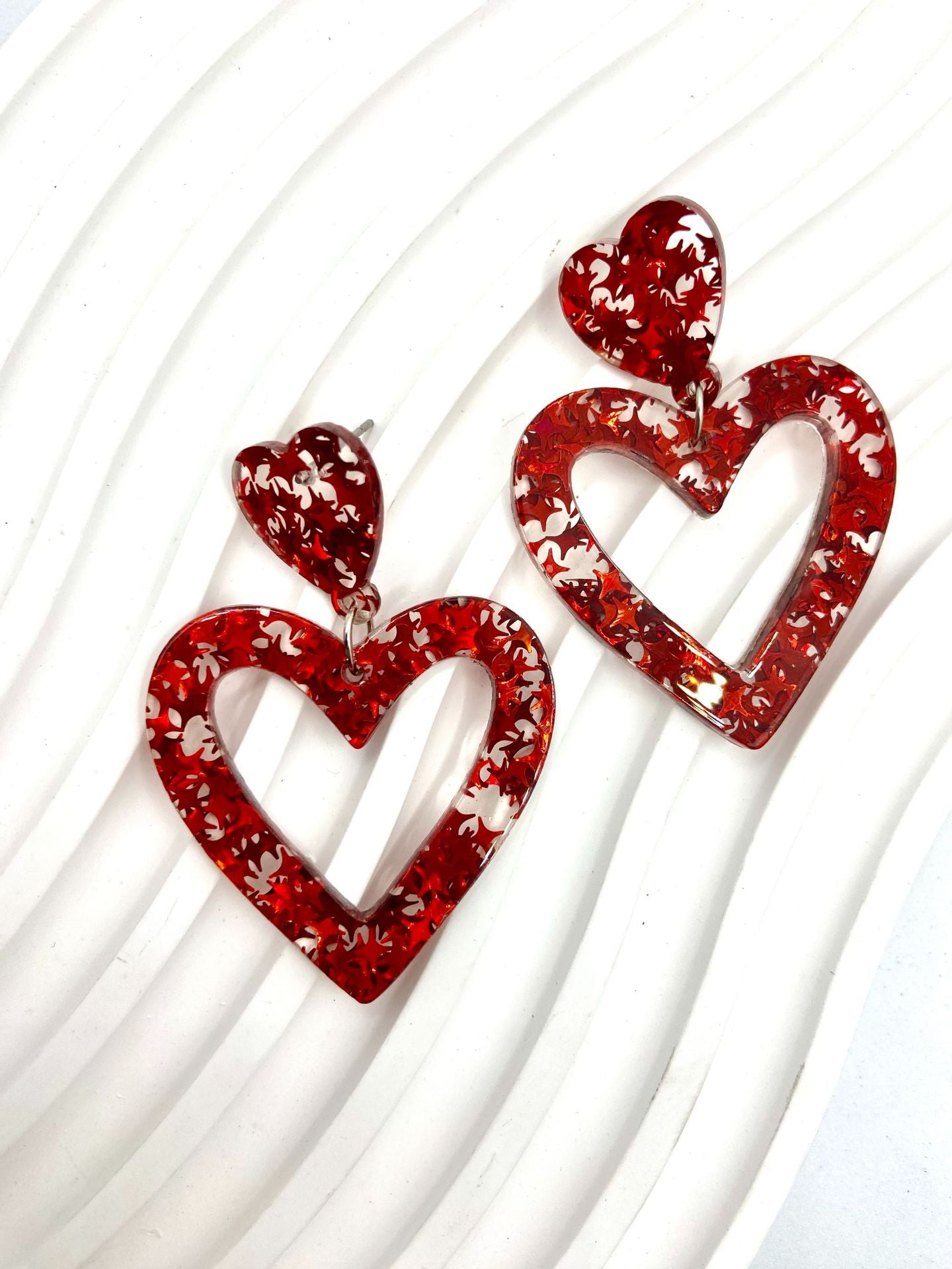 Wholesale Valentine' s Day Acrylic Love   Peach Heart Earrings