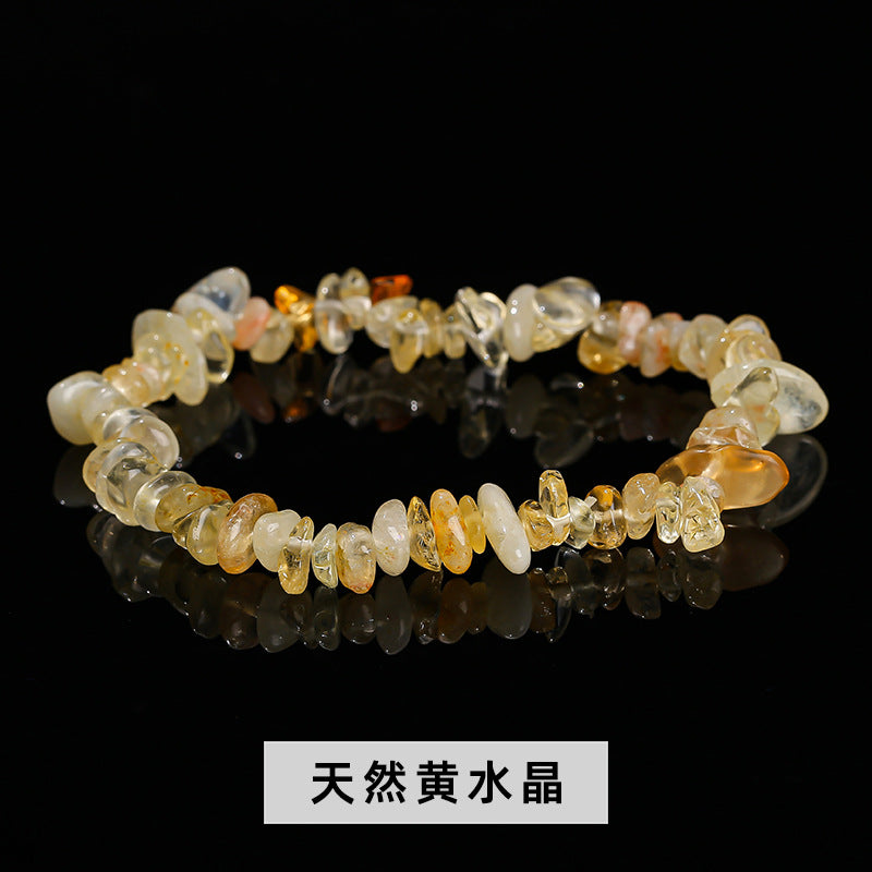 Wholesale natural crystal agate colorful gravel elastic bracelet