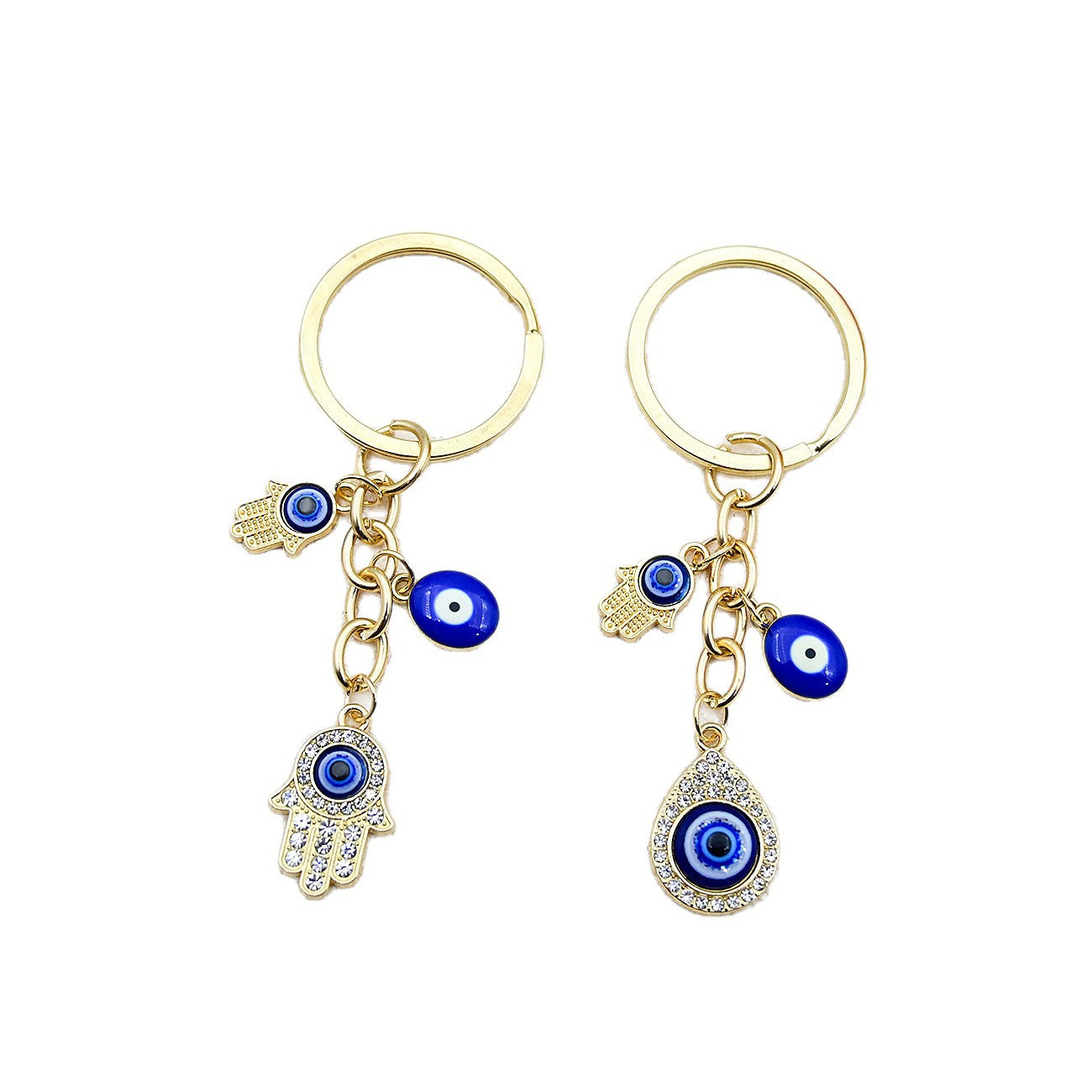 Wholesale Heart-shaped palm water droplet Devil' s eye keychain