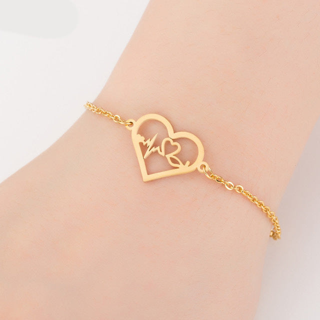 Wholesale Couple Bracelet Female High Sense Titanium Steel Bracelet Niche Design Couple Jewelry Stainless Steel Animal Letter Jewelry