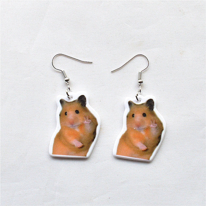 Wholesale Easter Cartoon Cow Kitten Puppy Acrylic Double Sided Earrings