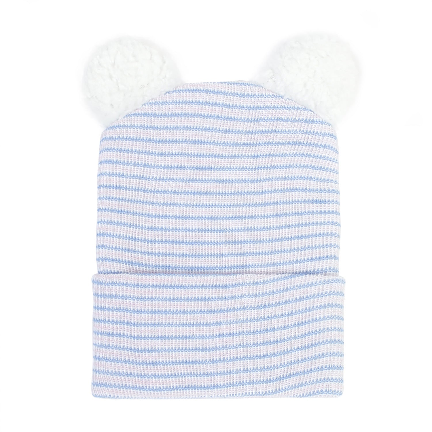 Wholesale Autumn and Winter Double-layer Thick Warm Baby Knitted Double Wool Ball Pullover Hat