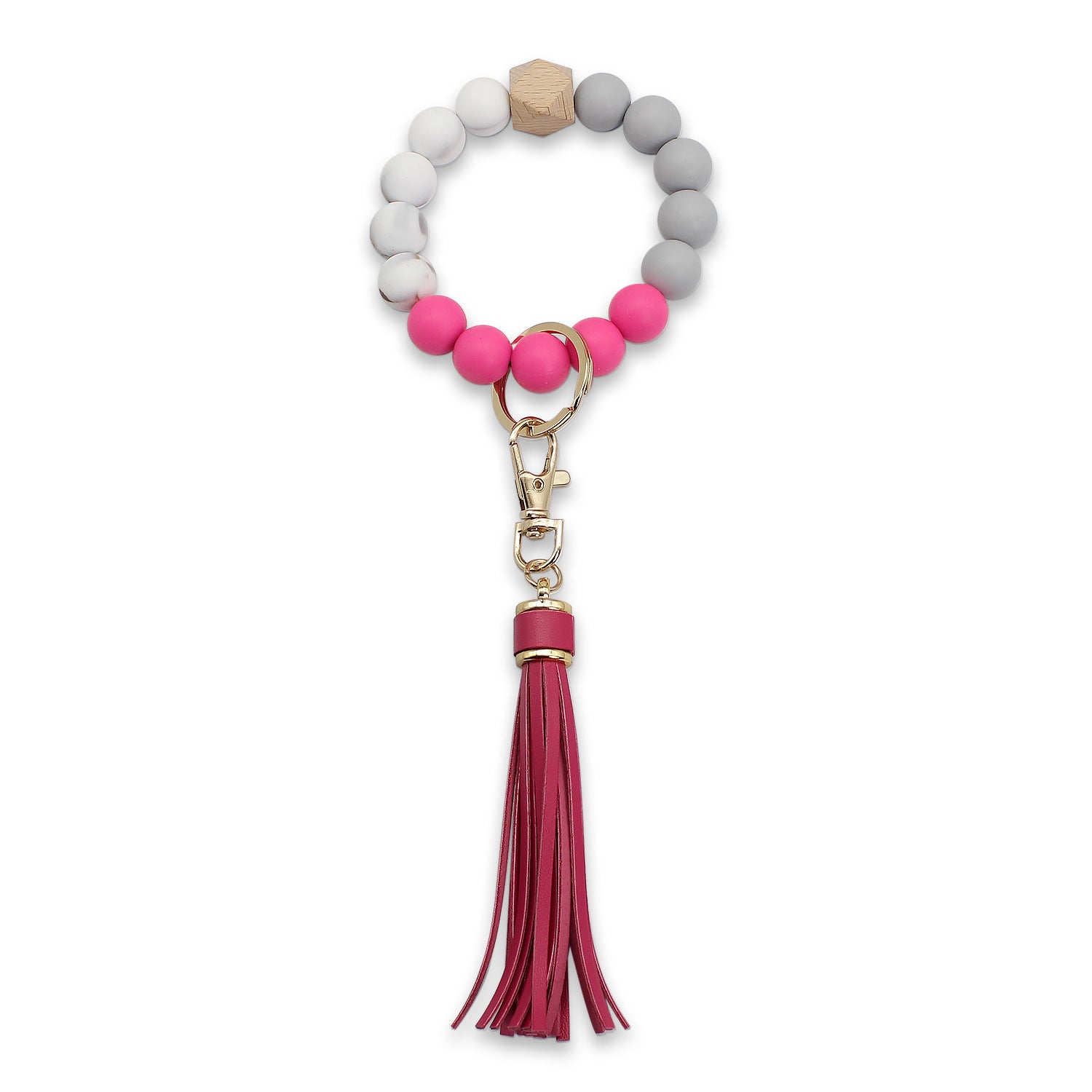 Wholesale Tassel Wood Beads Silicone Beads Wrist Keychain
