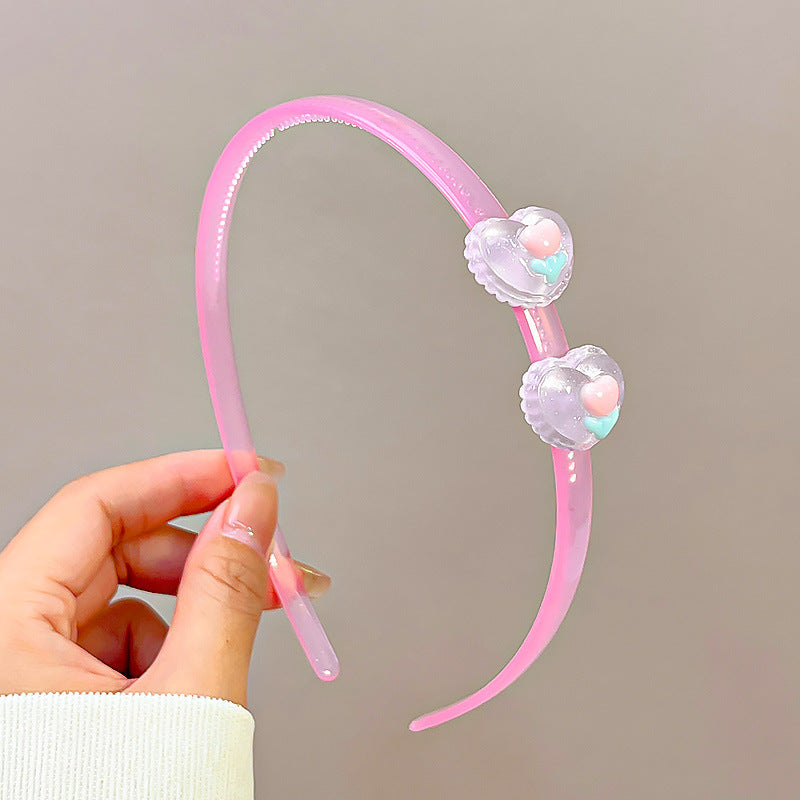 Wholesale Transparent jelly color headband cute cartoon headband with teeth non-slip
