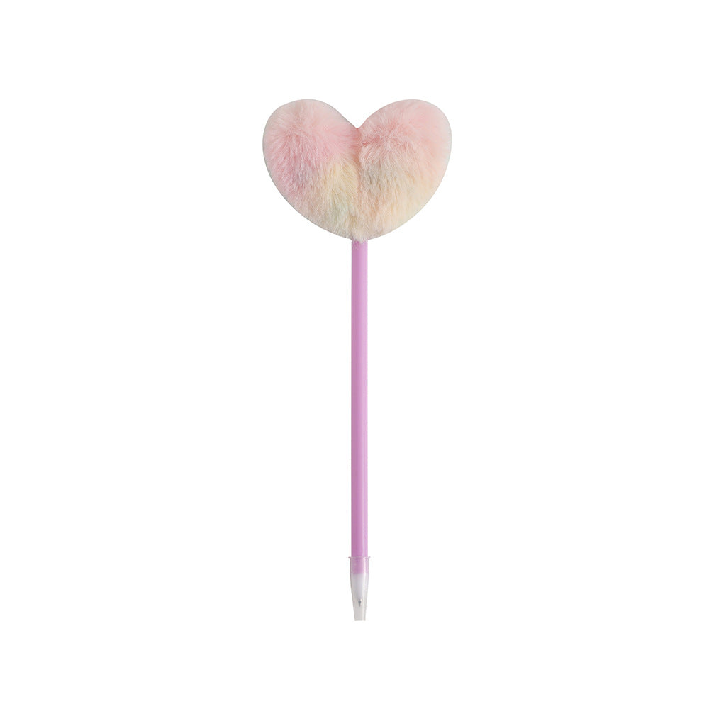 Wholesale Cartoon Heart-shaped Hair ball  Student  Ballpoint Pen