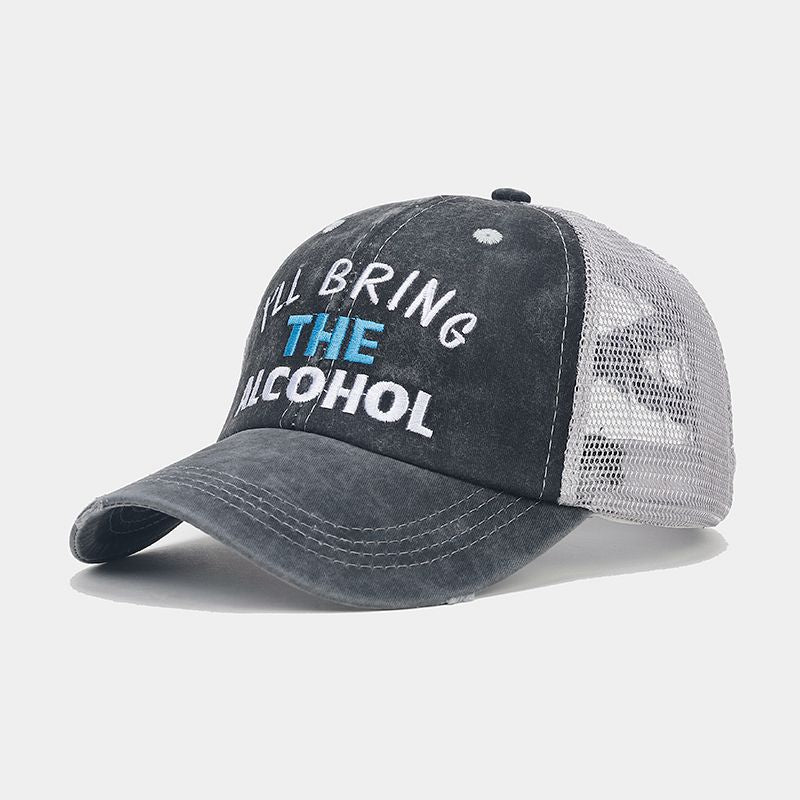 Agujeros bordados de poliéster al por mayor Capilla de béisbol de malla transpirable