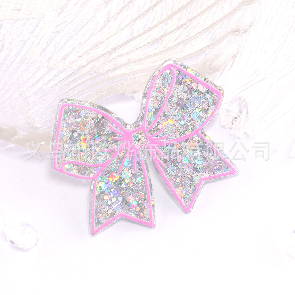 Wholesale 10pcs New cartoon bow bag accessories acrylic cute things DIY patch accessories