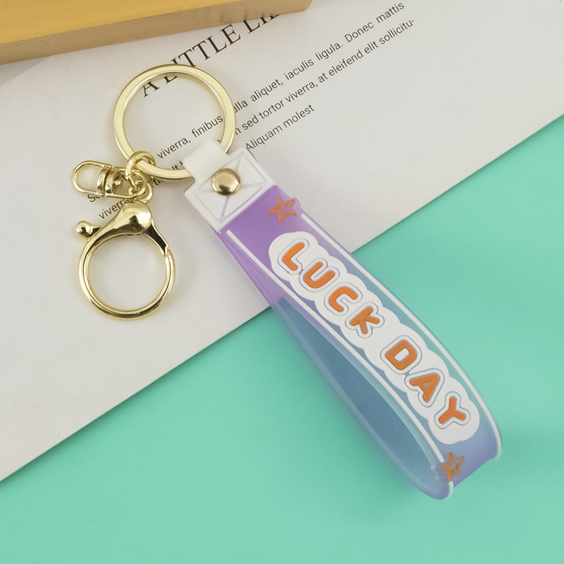 Jelly color Good Luck Day keychain accessory