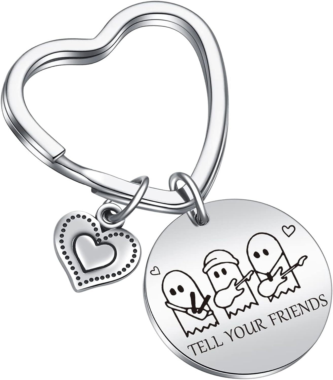 Wholesale Halloween Music Ghost Stainless Steel Keychain