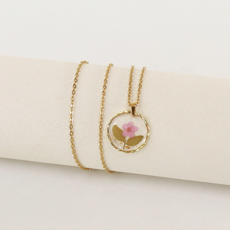 Wholesale 6pcs Irregular Round Flower Vintage Necklace