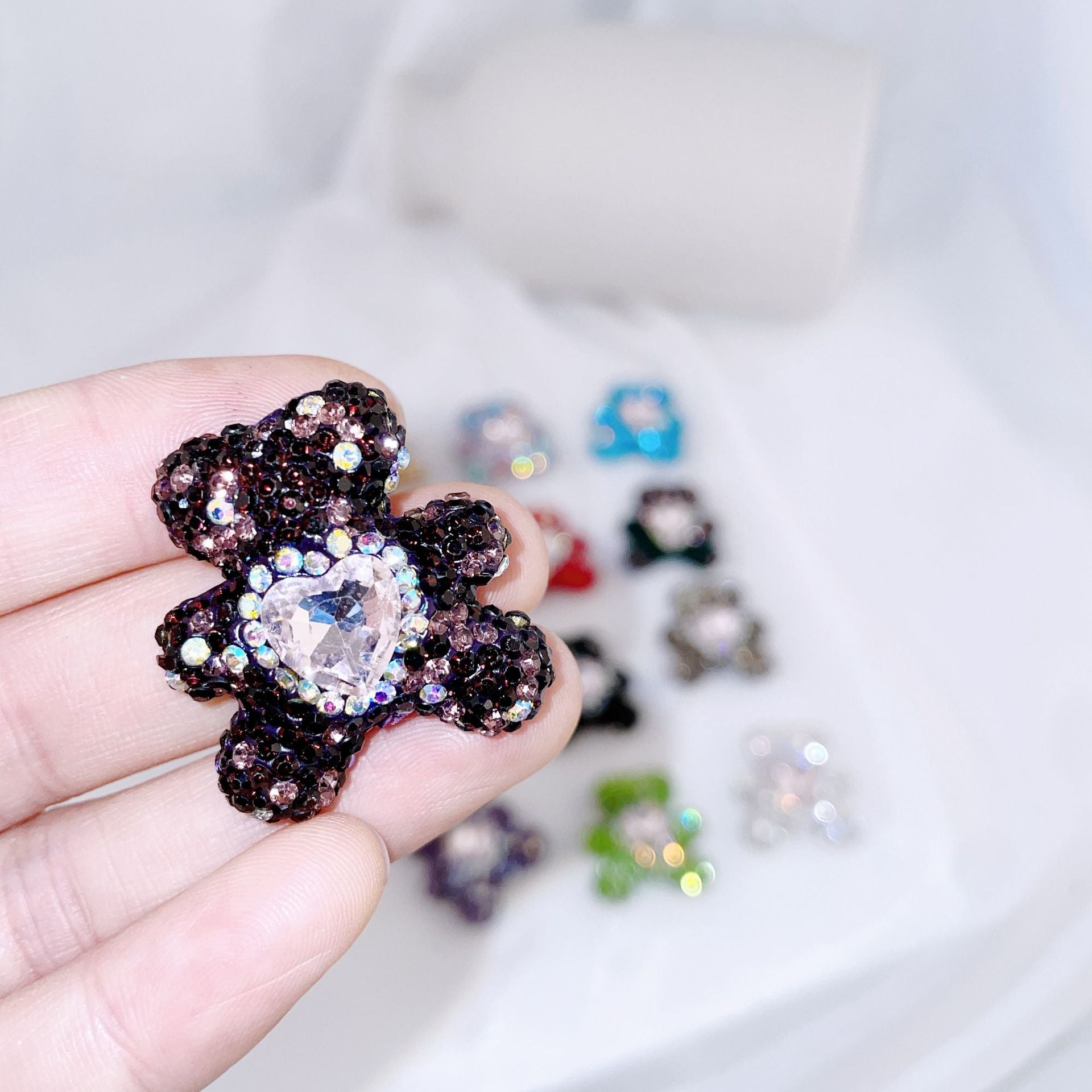 Wholesale Christmas Bear Straight Hole Full Drilled Clay Beads