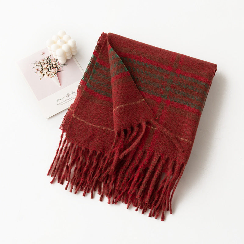 Wholesale Autumn and Winter Square Grid Scarf