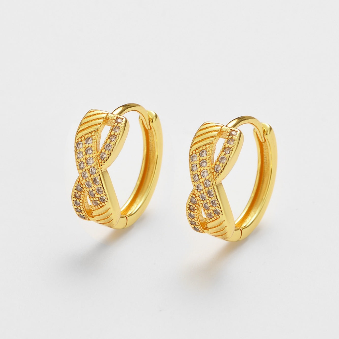 Wholesale  French-Style Zircon Cross Earrings Niche Simple Temperament Women