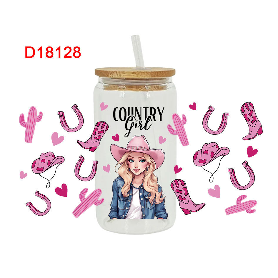 Wholesale Western style hat boots  16oz Cup UV DTF Wraps
