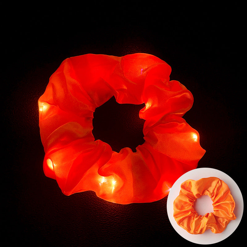 Wholesale Led Luminous Large Intestine Hair Ring DIY Night Light Flower Shiny Fat Intestine Head Rope Nightclub Rubber Band Hair Accessories