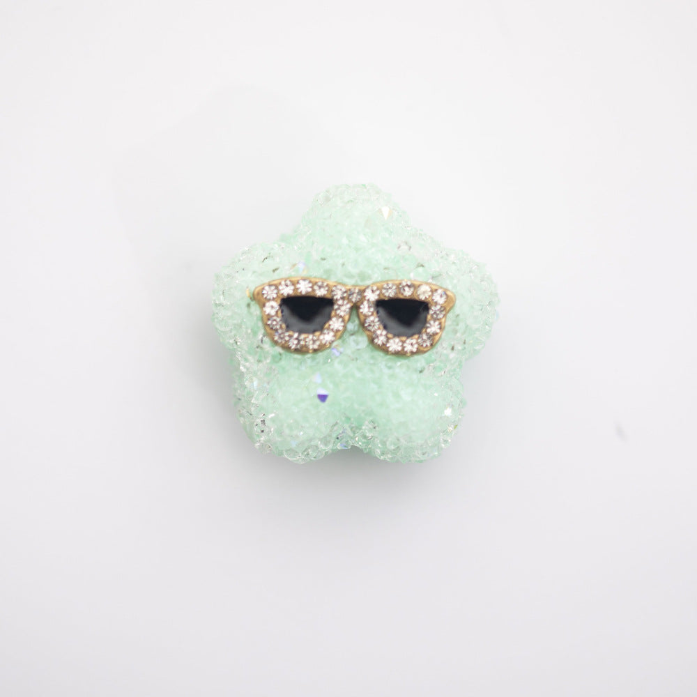 Wholesale Acrylic Small Star Sugar Pen Caps Beaded