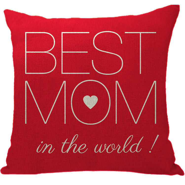 Wholesale Sofa Cushion Home Mother's Day Hug Linen Letter Print Pillowcase