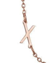 Wholesale 26 Alphabet Gold Up and Down Hole Stainless Steel Necklace