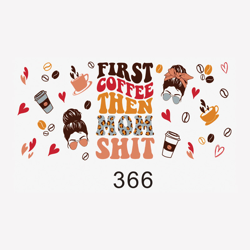 Wholesale 5PCS 16oz Glass Cup Cute Cup Stickers wraps