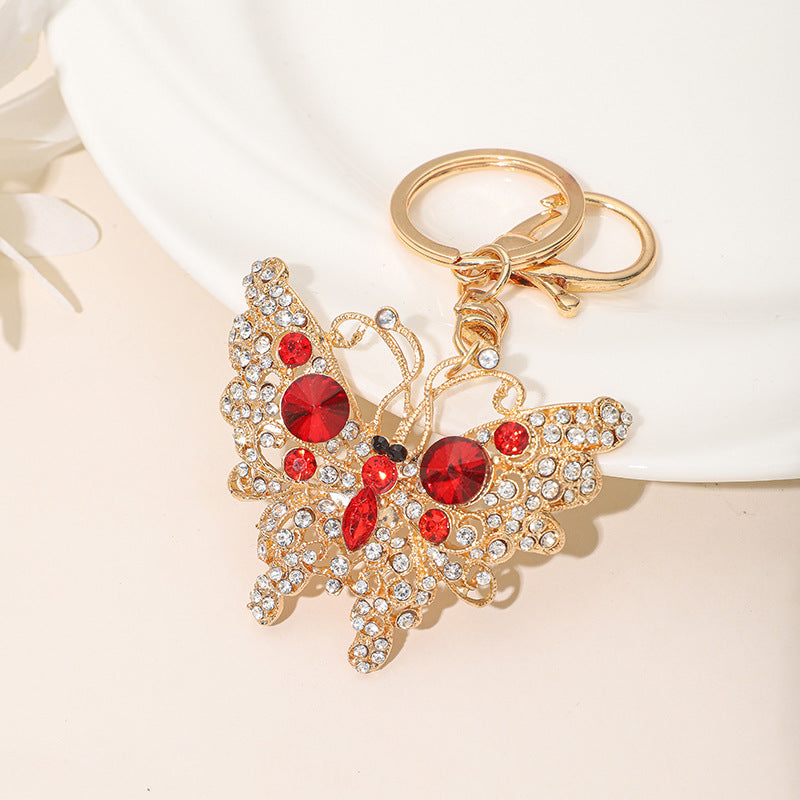 Wholesale Zinc Alloy Rhinestone Butterfly Keychain