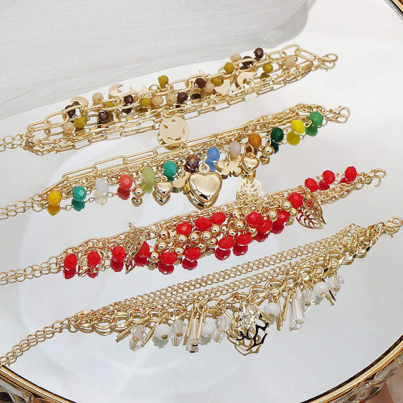 Wholesale Bohemian Flowers and Leaves Resin Bracelet