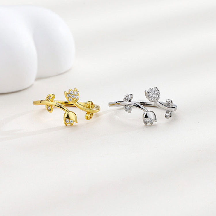 Wholesale Tulip Pure Silver Rings