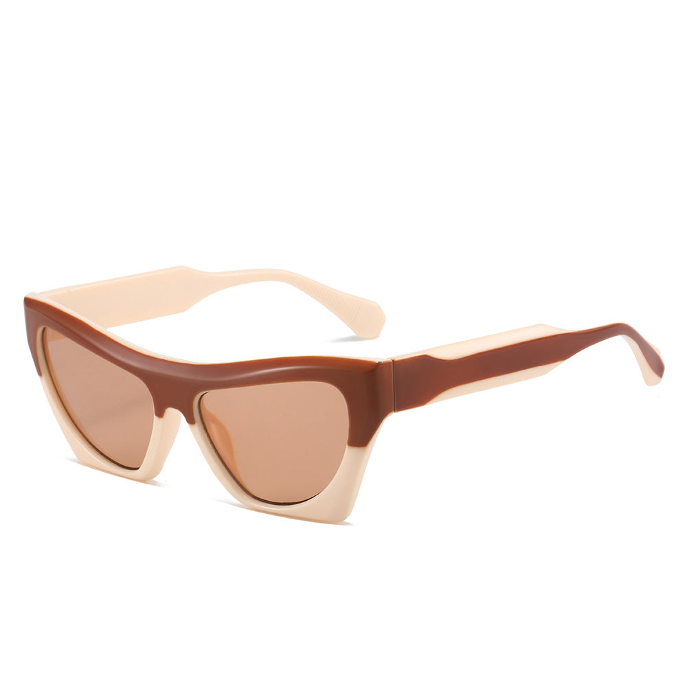 Wholesale Cat-eye Fashion Simple Two-color Large Frame Versatile Sunglasses