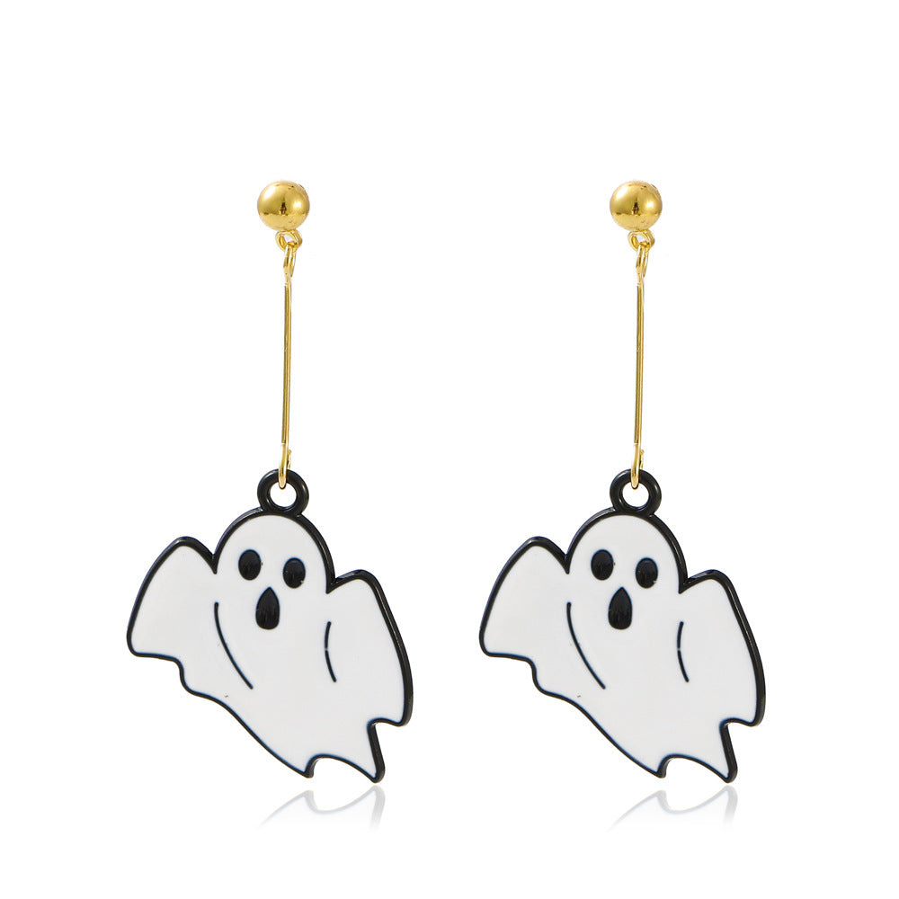 Wholesale Halloween Pumpkin Head Ghost Creative Alloy Earrings
