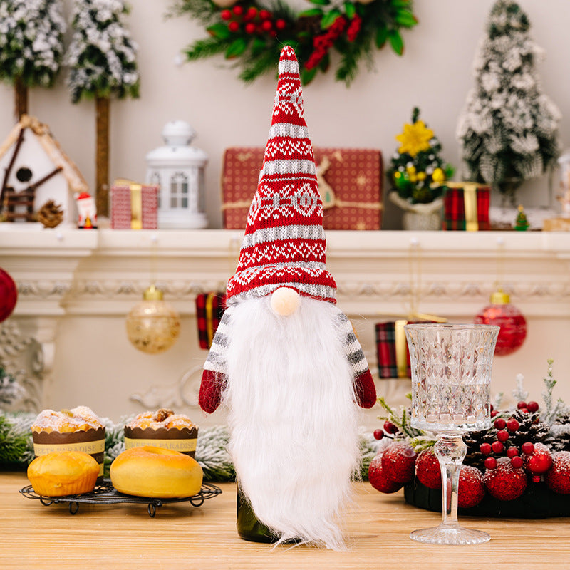 Wholesale Christmas Decorations Faceless Doll Wine Bottle Cover