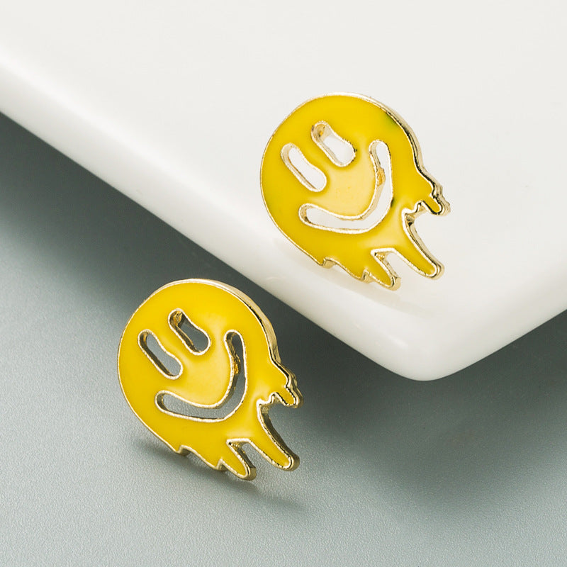 Wholesale Alloys Drops Oil Smiley Earrings