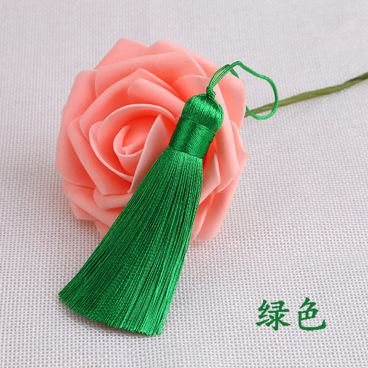Wholesale 8CM Short Fat Vertical Ice Silk Small Tassel Hanging Ear Pendant