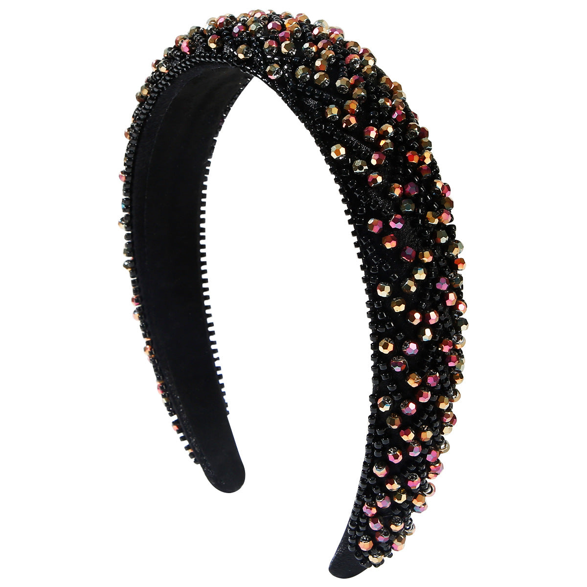 Wholesale Luxury Handmade Beaded Hair Hoop Women's Fashionable Simple Crystal Rice Beads Decorative Headband All-match High Cranial Top Hair Accessories