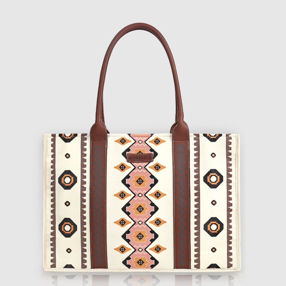 Wholesale Vintage Aztec Ethnic Style Tote Bag Bohemian Canvas Single Shoulder Diagonal Cross Bag