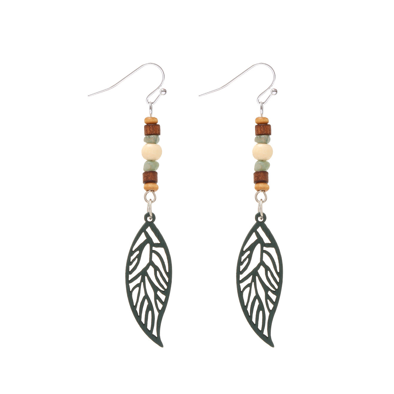 Wholesale Bohemian Butterfly Leaves Skull Hollow Wooden Earrings