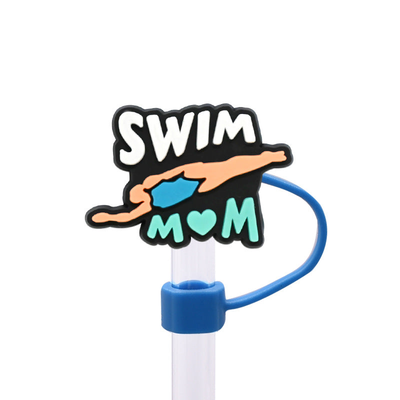 Wholesale Random 100pcs 10MM swimming dust plug straw hat creative DIY cup straw accessories