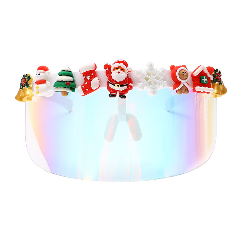 Wholesale Christmas Limited Edition Red Unique Cat Eye Large Frame Round Frame Y2K Santa Claus Personalized Sunglasses