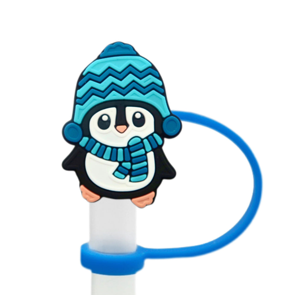 Wholesale 10pcs Winter Series Straw Cap Straw Sleeve Straw Tube Cap