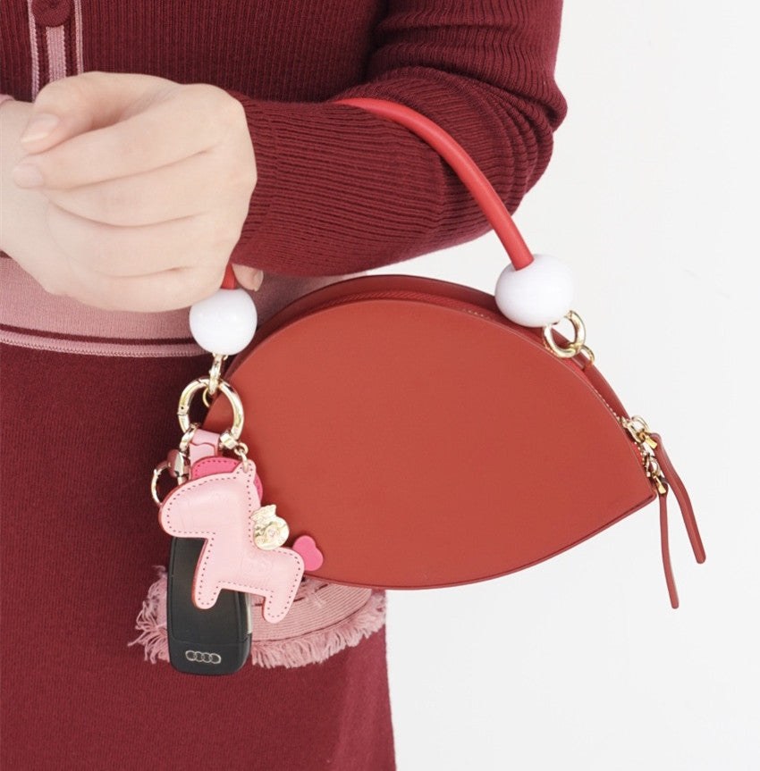 Wholesale Women High-end Handmade Zinc Alloy Leather Keychains