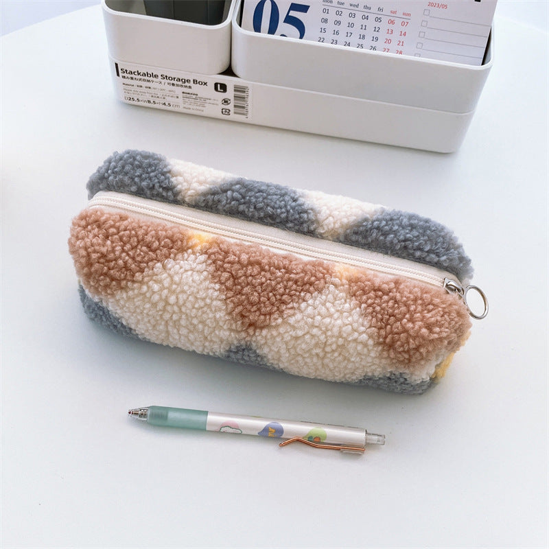 Wholesale Plush Large Capacity Storage Pencil Bag