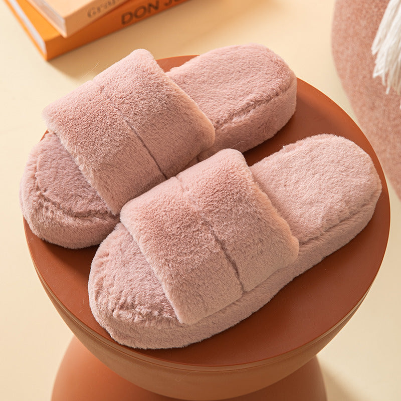 Wholesale Open Toe Plush Cotton Slippers