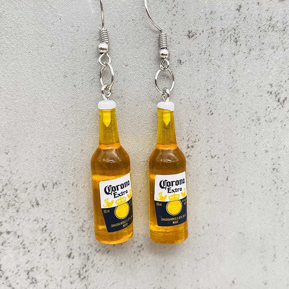 Wholesale Mini Simulated Wine Bottle Resin Three-dimensional Pendant Earrings