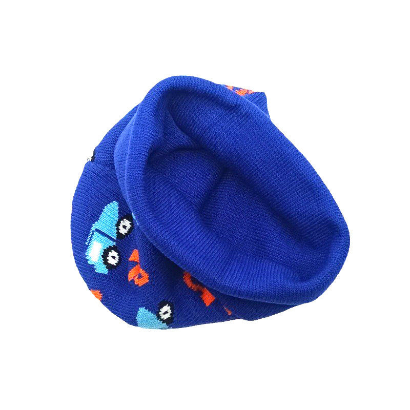 Wholesale Children's Cartoon Digger Knitted Hat To Keep Warm and Cold-proof Ear Protection Woolen Hat