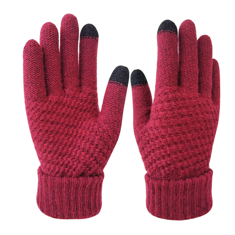 Wholesale Winter Creative Warm Finger Jacquard Touch Screen Glove