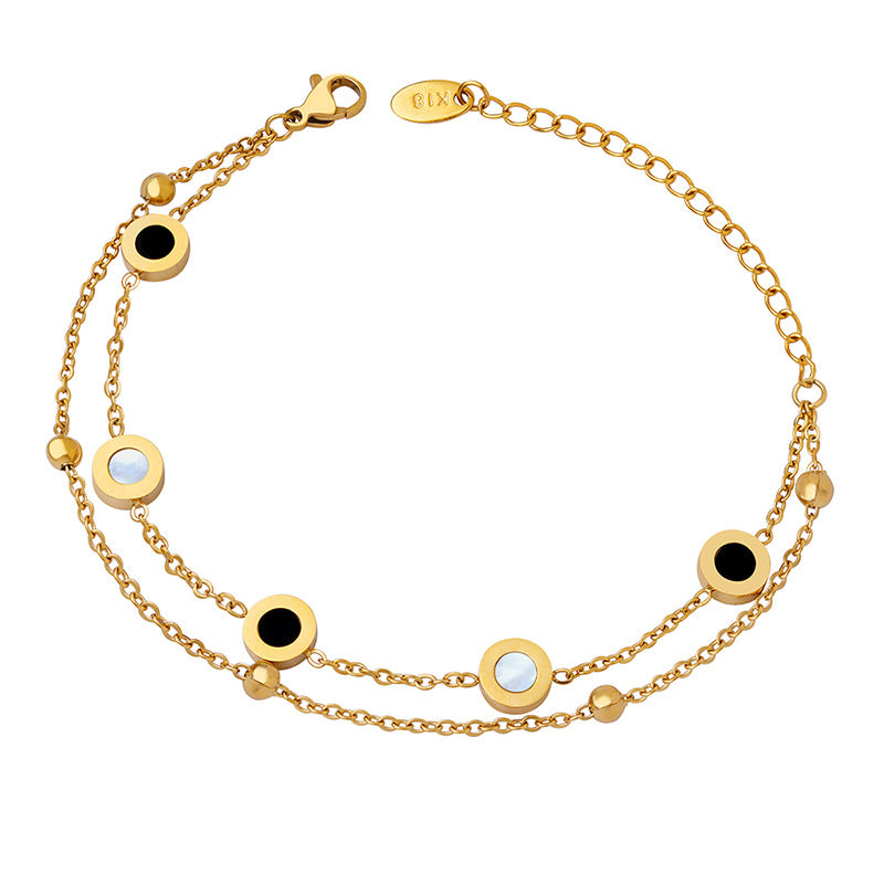 Wholesale 18K gold-plated Rome cold ins style titanium steel bracelet