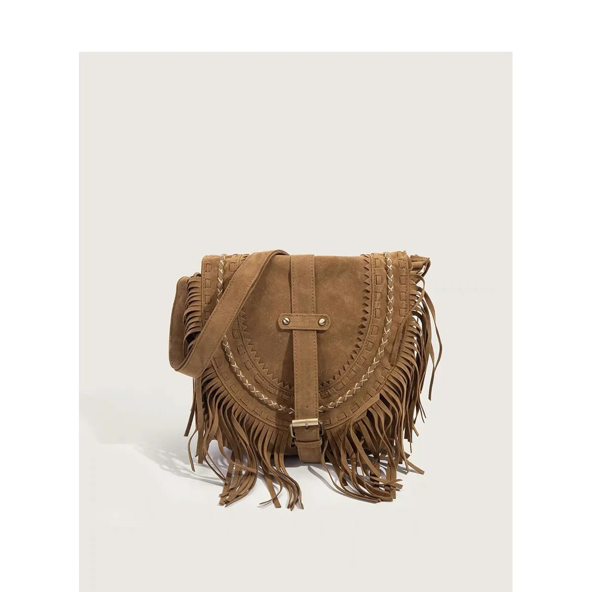 Wholesale Western-inspired Suede Tassel Shoulder Bag