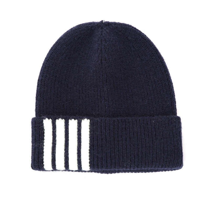 Wholesale Knitted Hat Simple Striped Woolen Hat