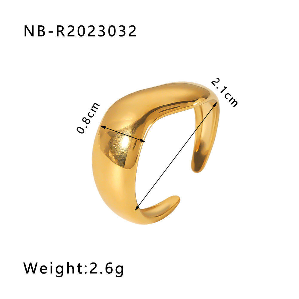 Wholesale commuter stainless steel open ring heart-shaped geometric titanium steel ring fashion simple  Personality ring female