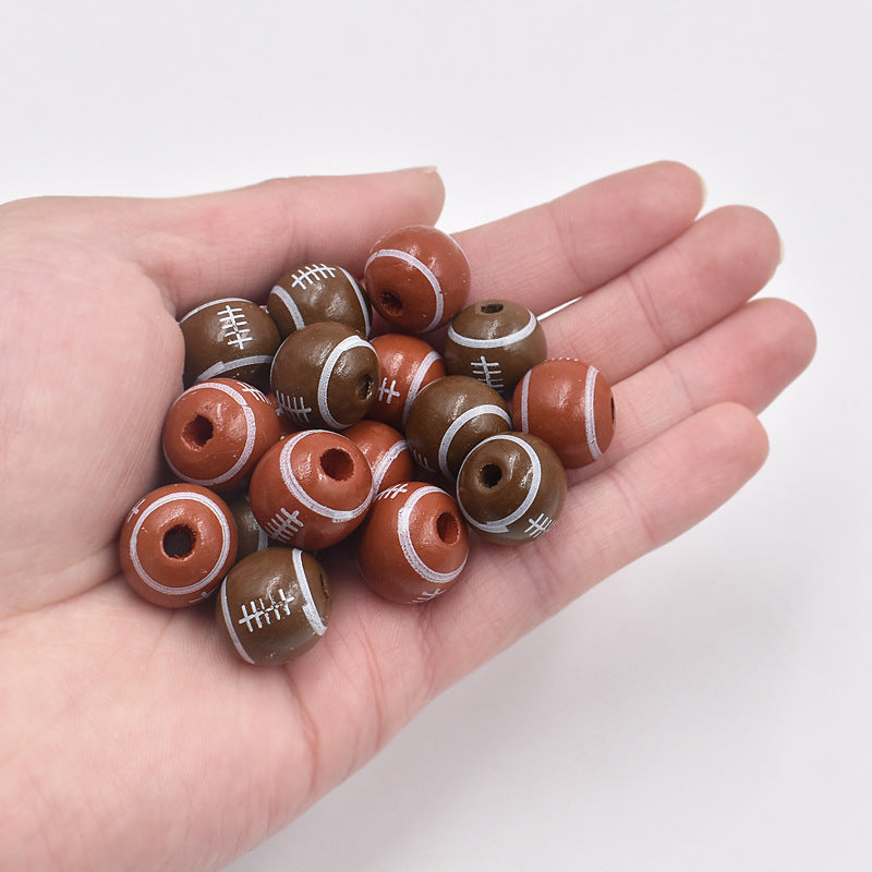 Wholesale 10PCS Creative Color Printed DIY Wooden Beads