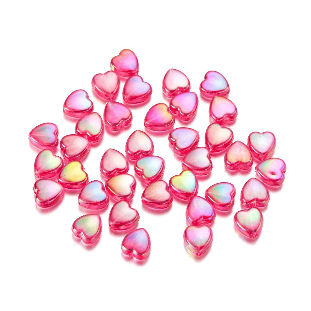 Wholesale 100pcs/pack Acrylic Colorful Love Heart Glossy Beads