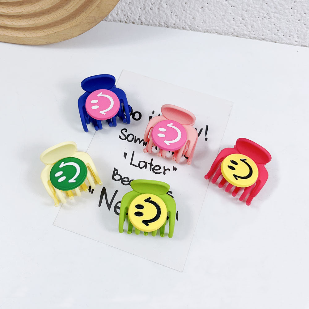 Wholesale Candy Color Smiley Metal Hair Clips